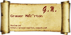 Grauer Márton névjegykártya